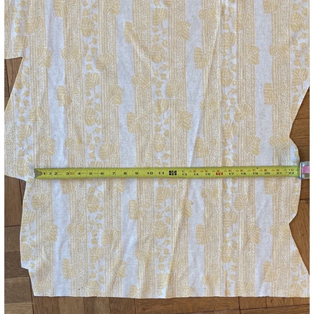 70s polyester knit fabric remnant, yellow, double knit